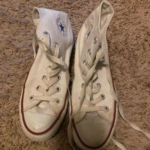 White high-top Converse size 6Womens